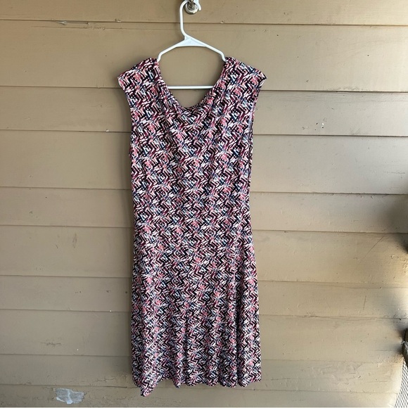 Nic + Zoe Dress Faux Wrap Sleeveless Knit Knee Length Pink Blue Women's SX XL - Picture 5 of 5